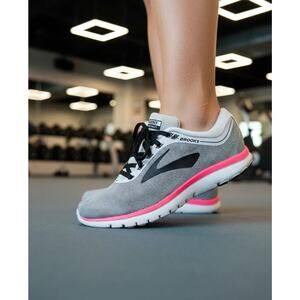 Brooks PureFlow 7 Women's Size 7.5 Gray Black Pink Running Shoes Sneakers